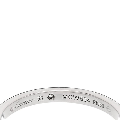 Cartier Platinum Diamond 2.1mm Ballerine Wedding Band Ring 53 6.25 4 of 4