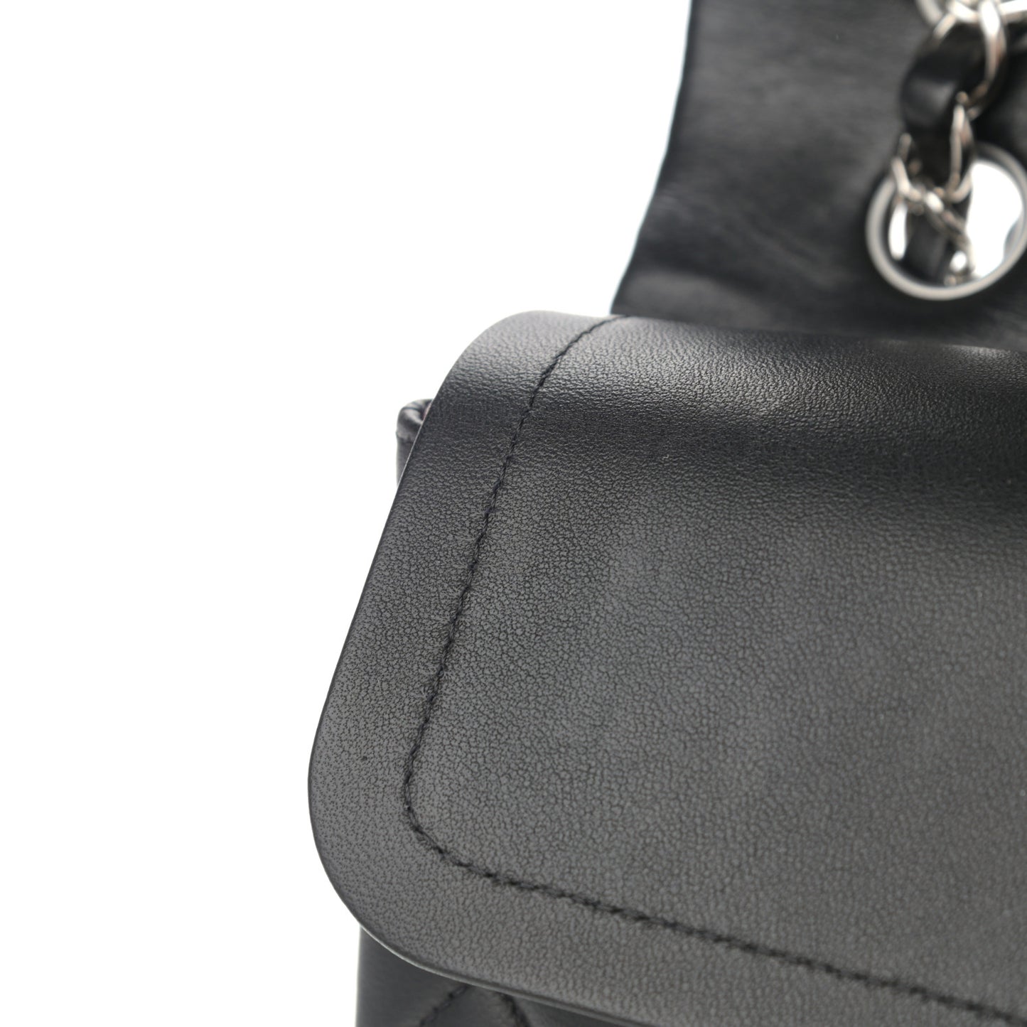 Lambskin Quilted Medium Double Flap Black