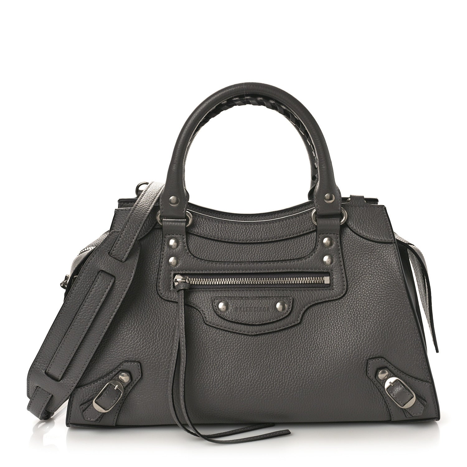 Balenciaga Grained Calfskin Neo Classic Silver Hardware S City Dark Grey 1 of 11