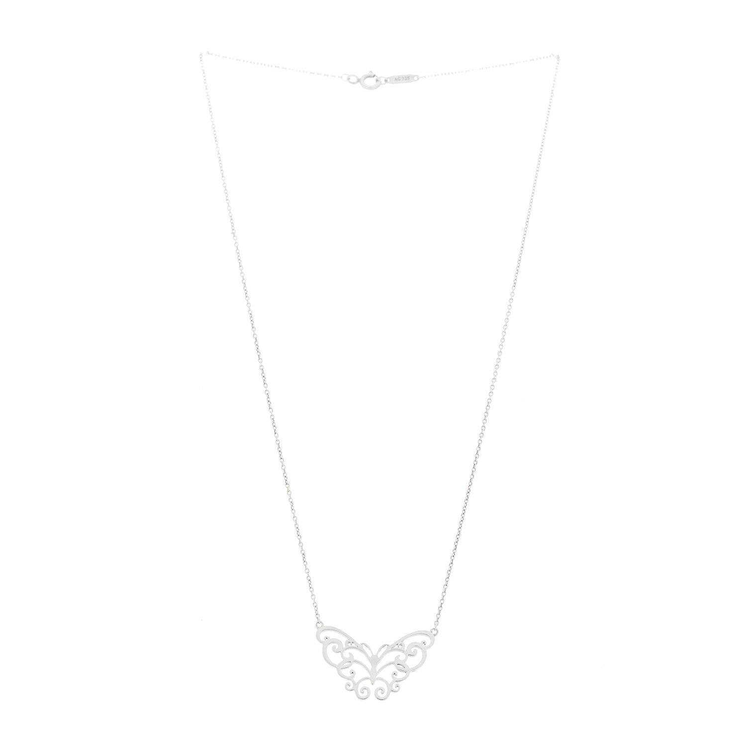 Tiffany Sterling Silver Enchant Butterfly Pendant Necklace 3 of 5