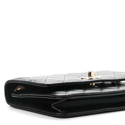 Chanel Lambskin Quilted Trendy CC Wallet On Chain WOC Black 10 of 12
