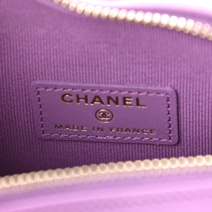 Chanel Lambskin Quilted CC In Love Heart Clutch With Chain Purple 6 of 10