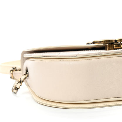 Chanel Shiny Calfskin Goatskin Quilted Small Coco Curve Messenger Flap White 8 of 10