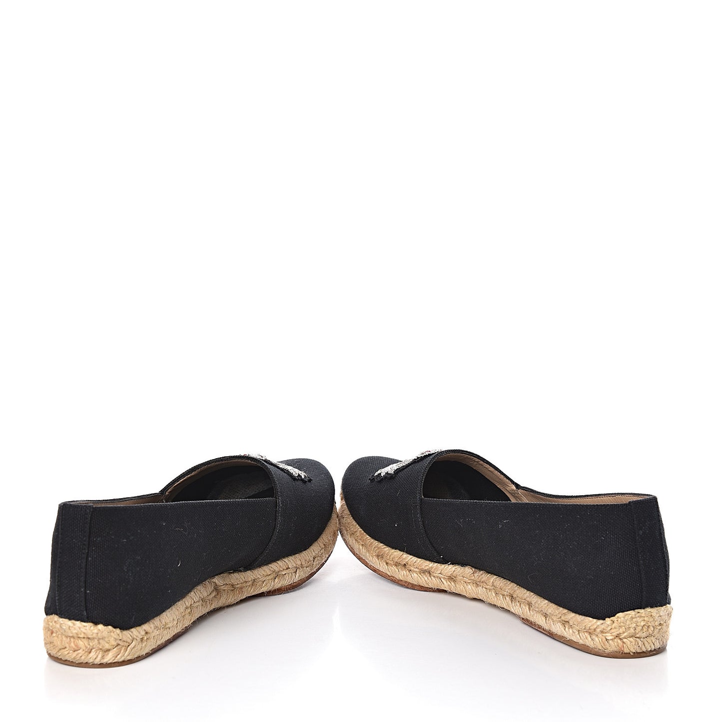Olana Canvas Galia Flat Espadrilles 37 Black