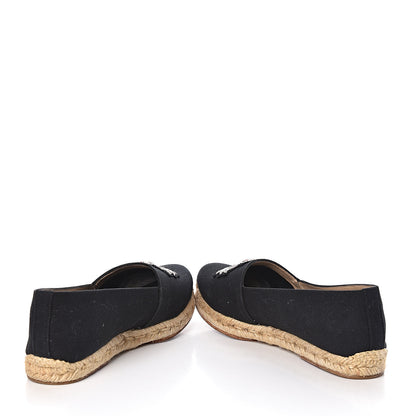 Christian Louboutin Olana Canvas Galia Flat Espadrilles 37 Black 5 of 10