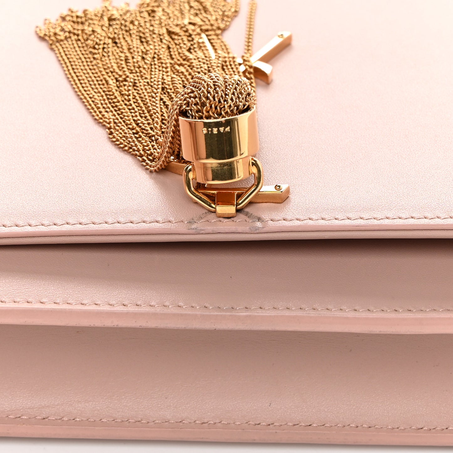 Smooth Calfskin Classic Monogram Kate Tassel Chain Wallet Marble Pink
