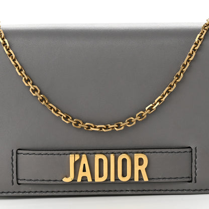 Christian Dior Calfskin J'Adior Wallet on Chain Pouch Grey 3 of 8