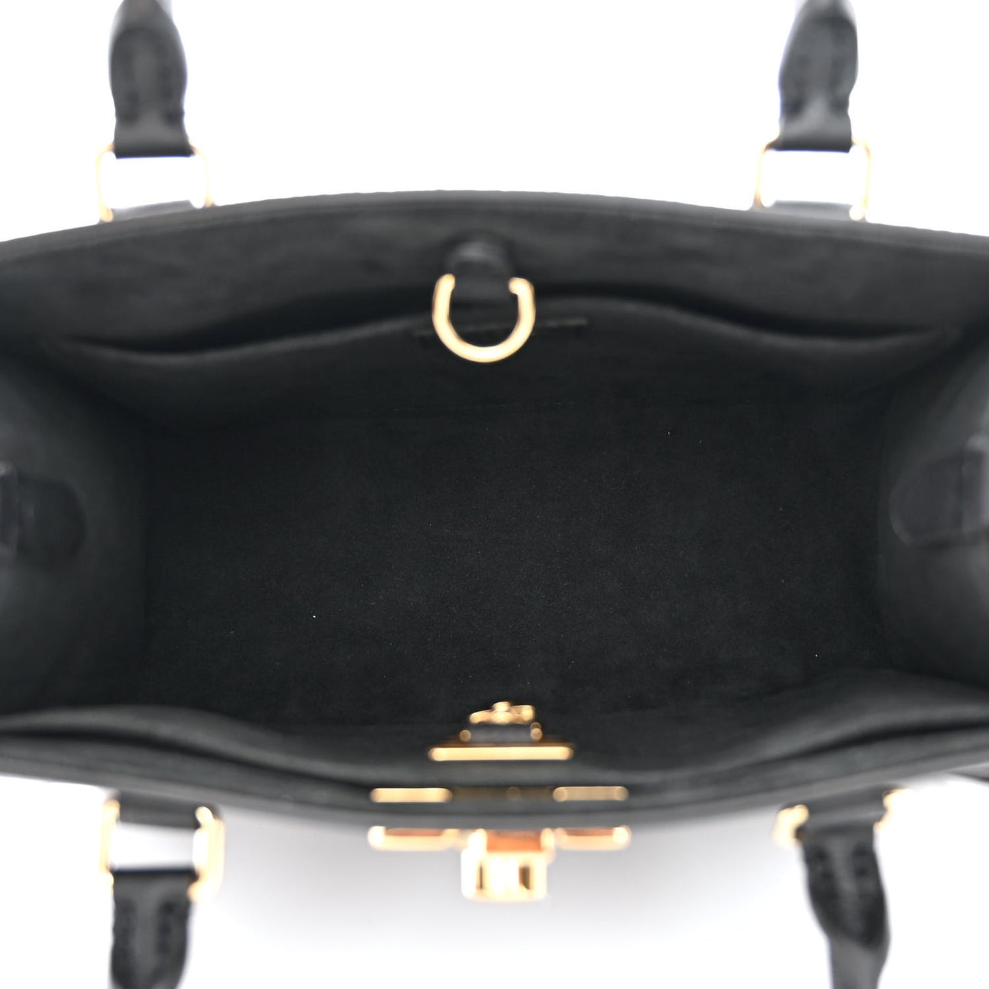 Calfskin Lock & Go Tote Black