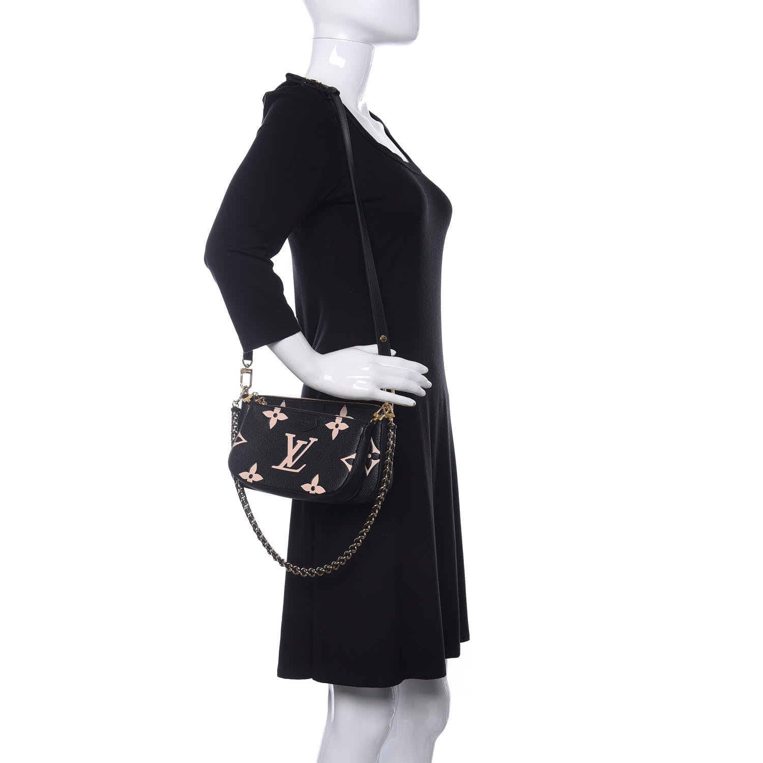 Louis Vuitton Empreinte Monogram Giant Multi Pochette Accessories Black Beige 2 of 9