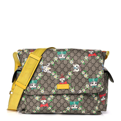 Gucci GG Supreme Monogram Love Pets Diaper Bag Yellow 1 of 15