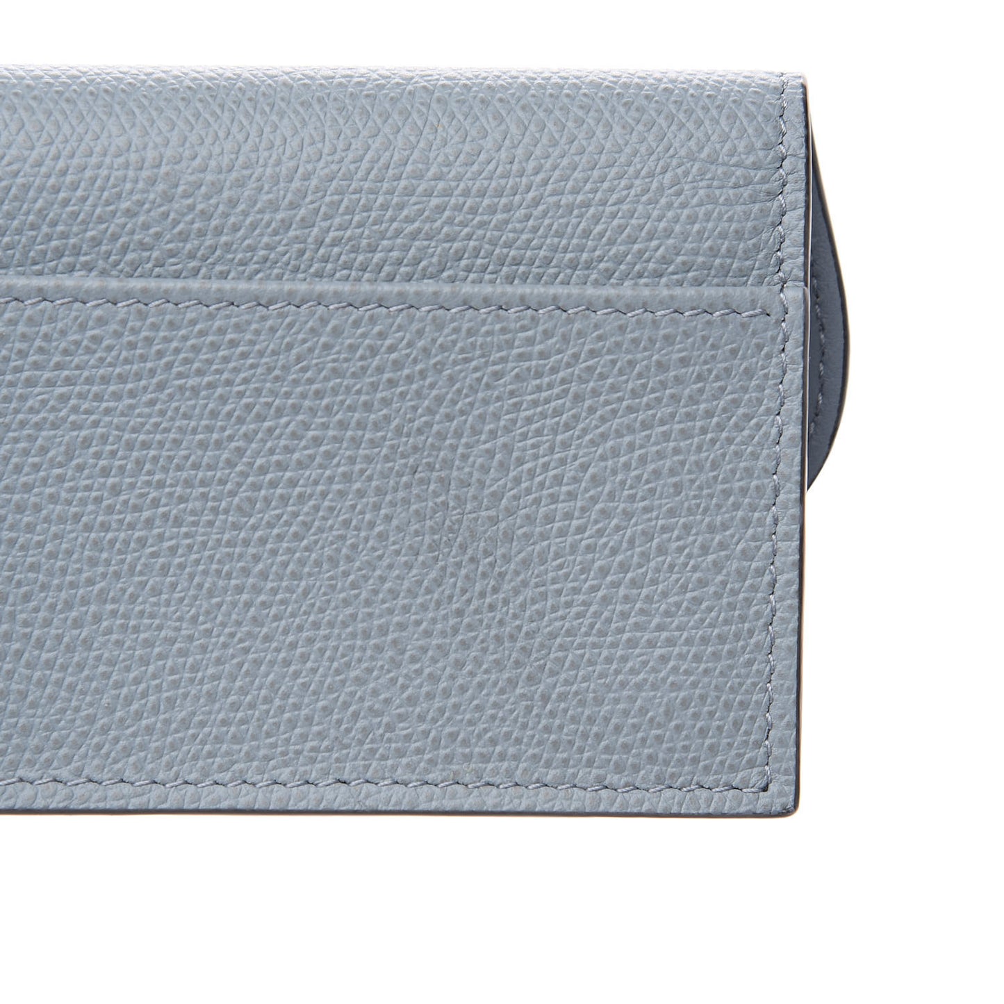 Grained Calfskin Saddle Card Holder Sky Blue