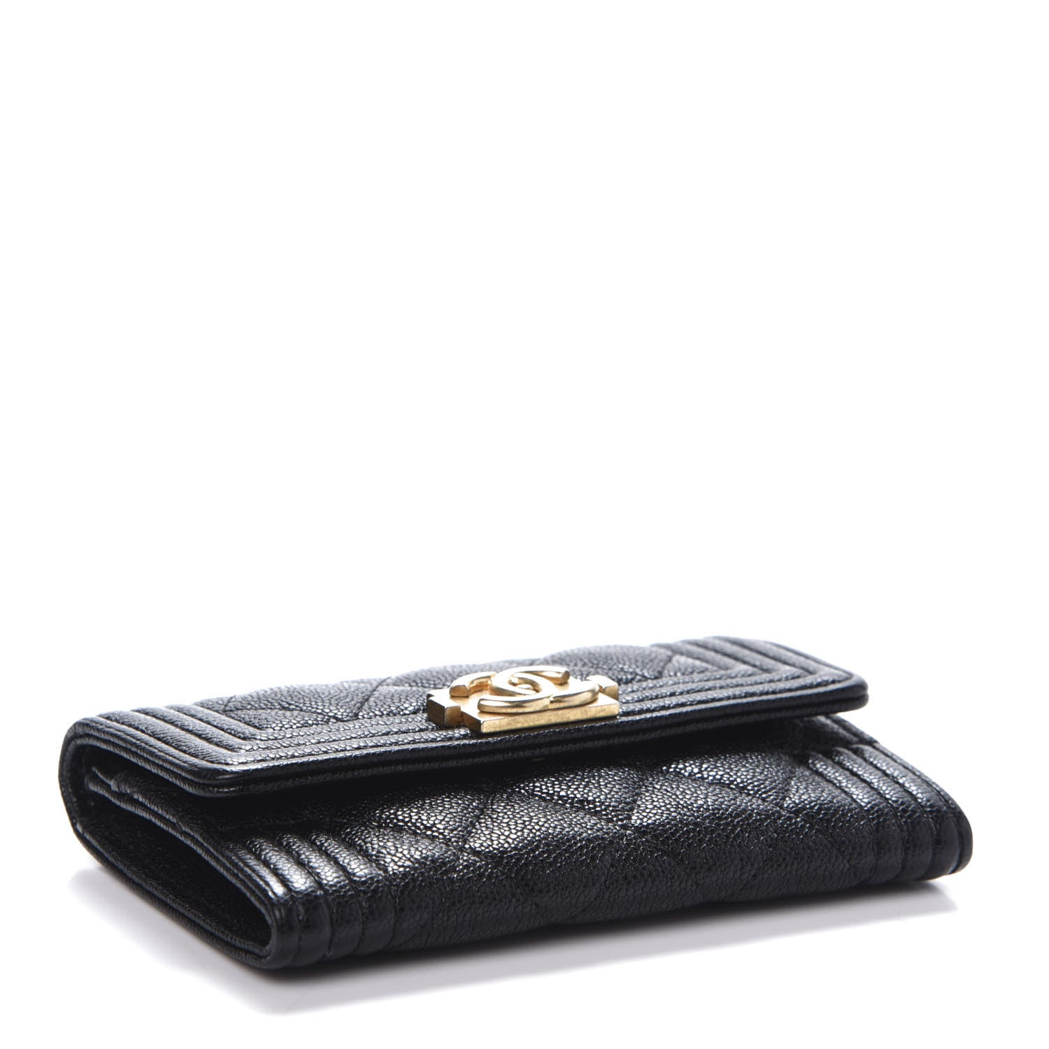 Chanel Caviar Quilted Boy Flap Card Holder Black 4 of 11