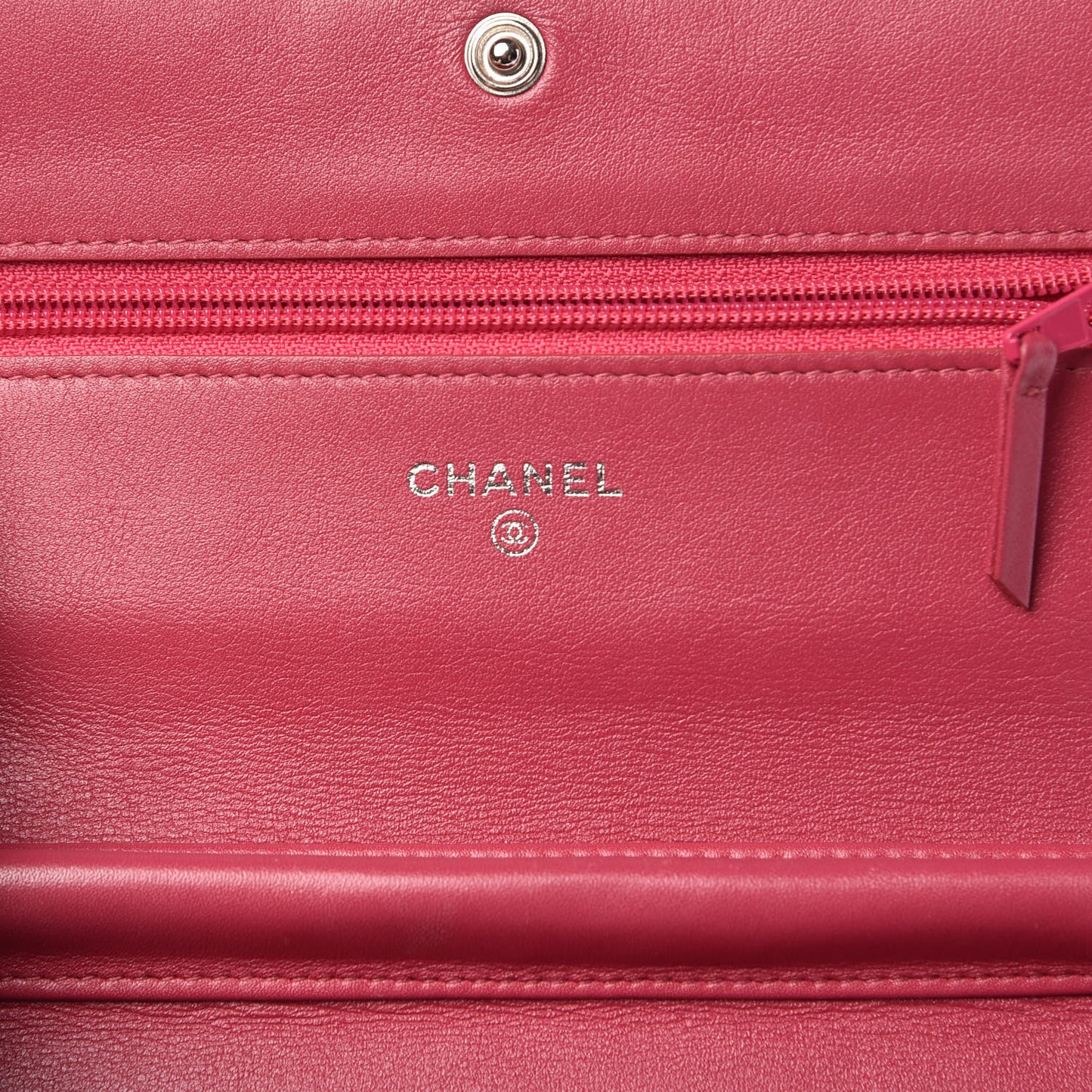 Patent Camellia Embossed Wallet on Chain WOC Rose