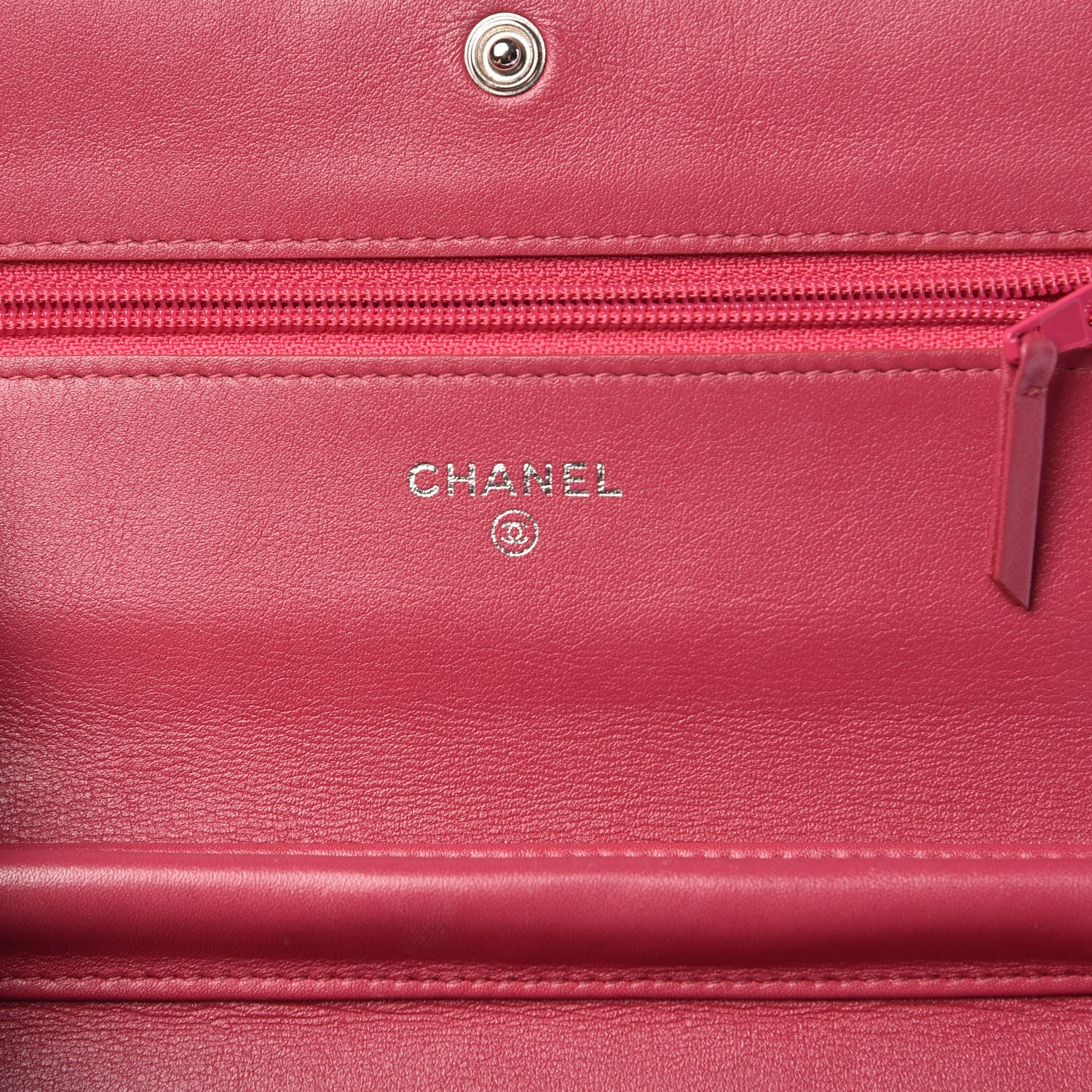 Chanel Patent Camellia Embossed Wallet on Chain WOC Rose 6 of 14