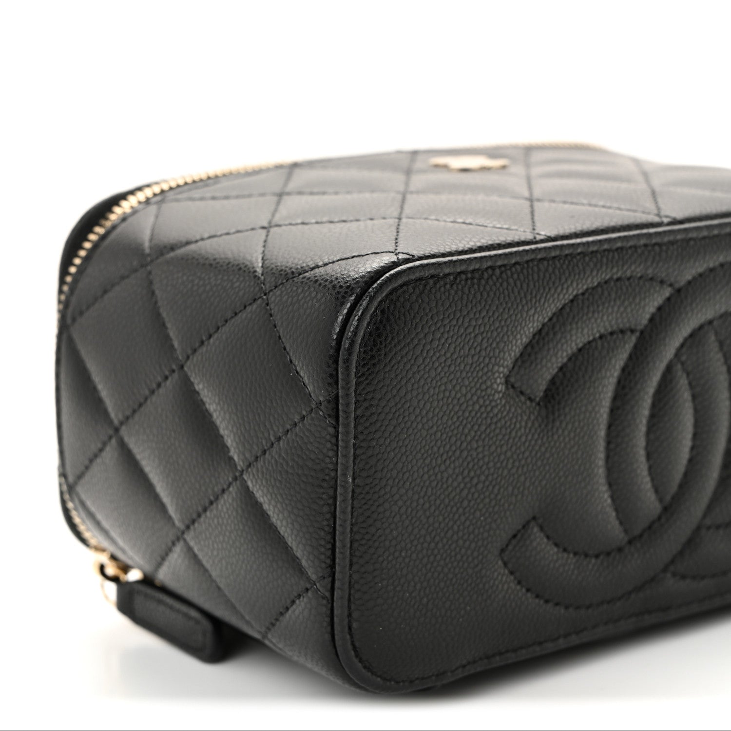 Chanel Caviar Quilted Small Vanity Case With Chain Black 1815981