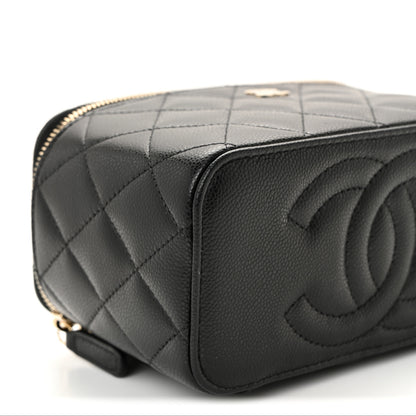 Chanel Caviar Quilted Small Vanity Case With Chain Black 9 of 10
