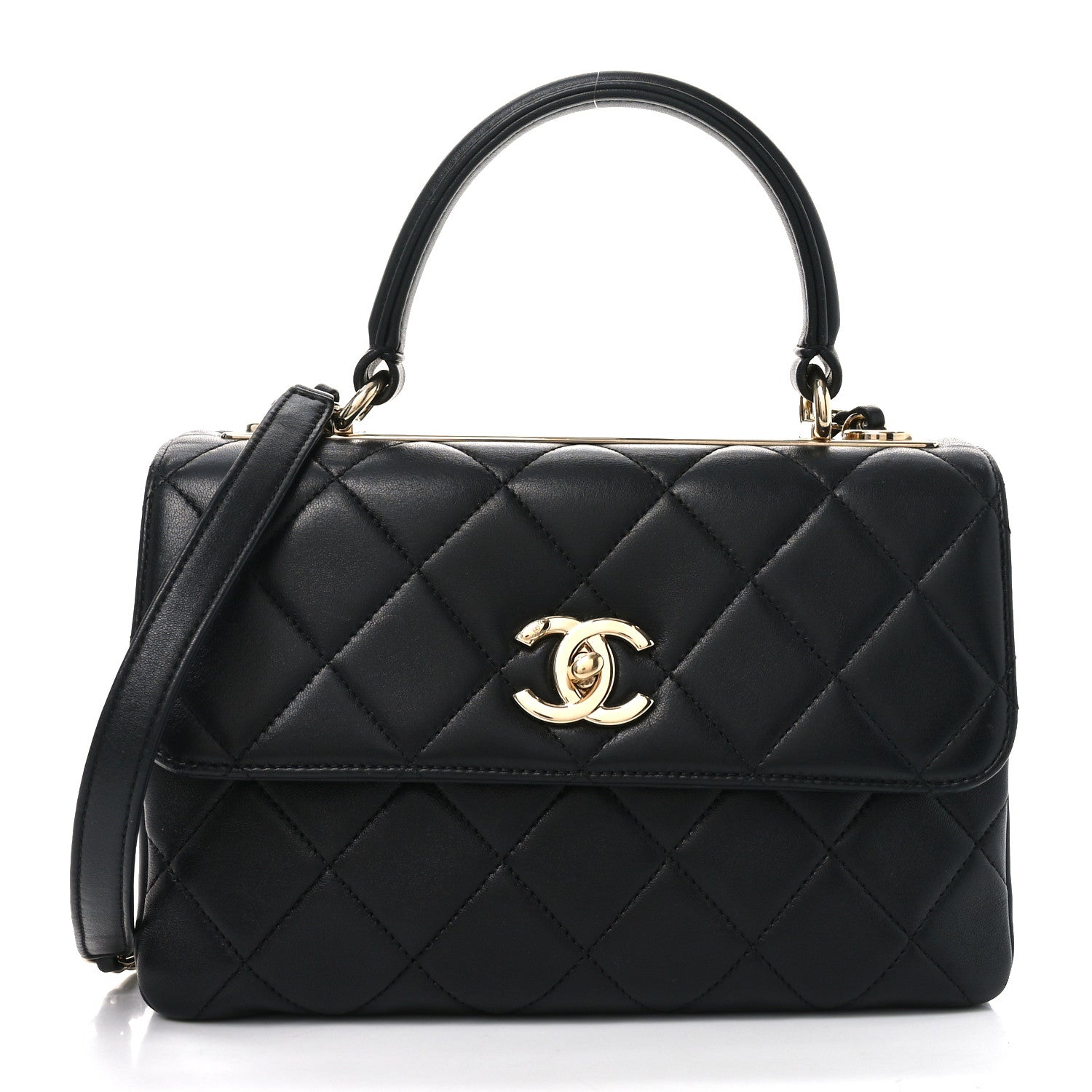 Chanel Lambskin Quilted Small Trendy CC Dual Handle Flap Bag Black 1 of 10