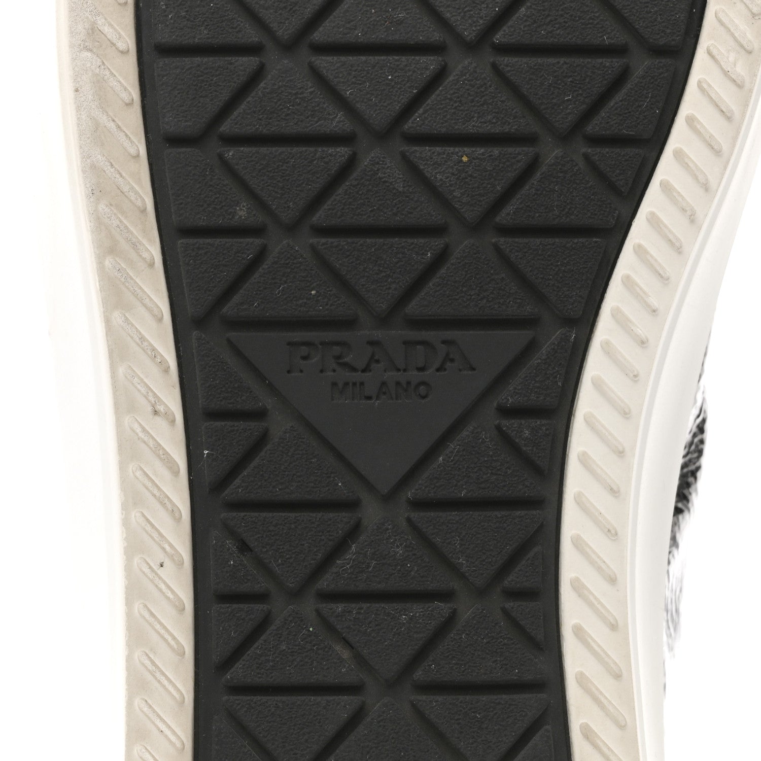 Prada Patent Naplak Triangle Logo Womens Low Top Sneakers 40 Black White 8 of 10