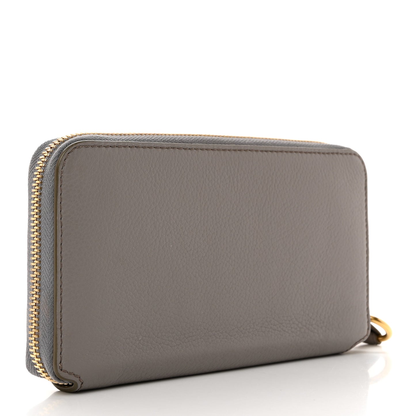 Calfskin Marcie Long Zip Around Wallet Cashmere Grey