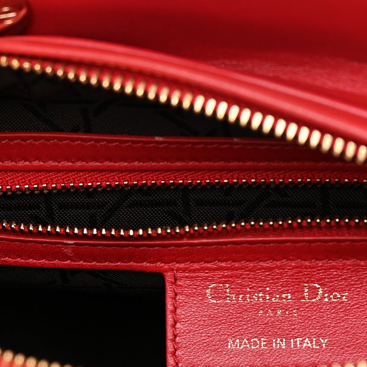 Lambskin Cannage Medium Lady Dior Red