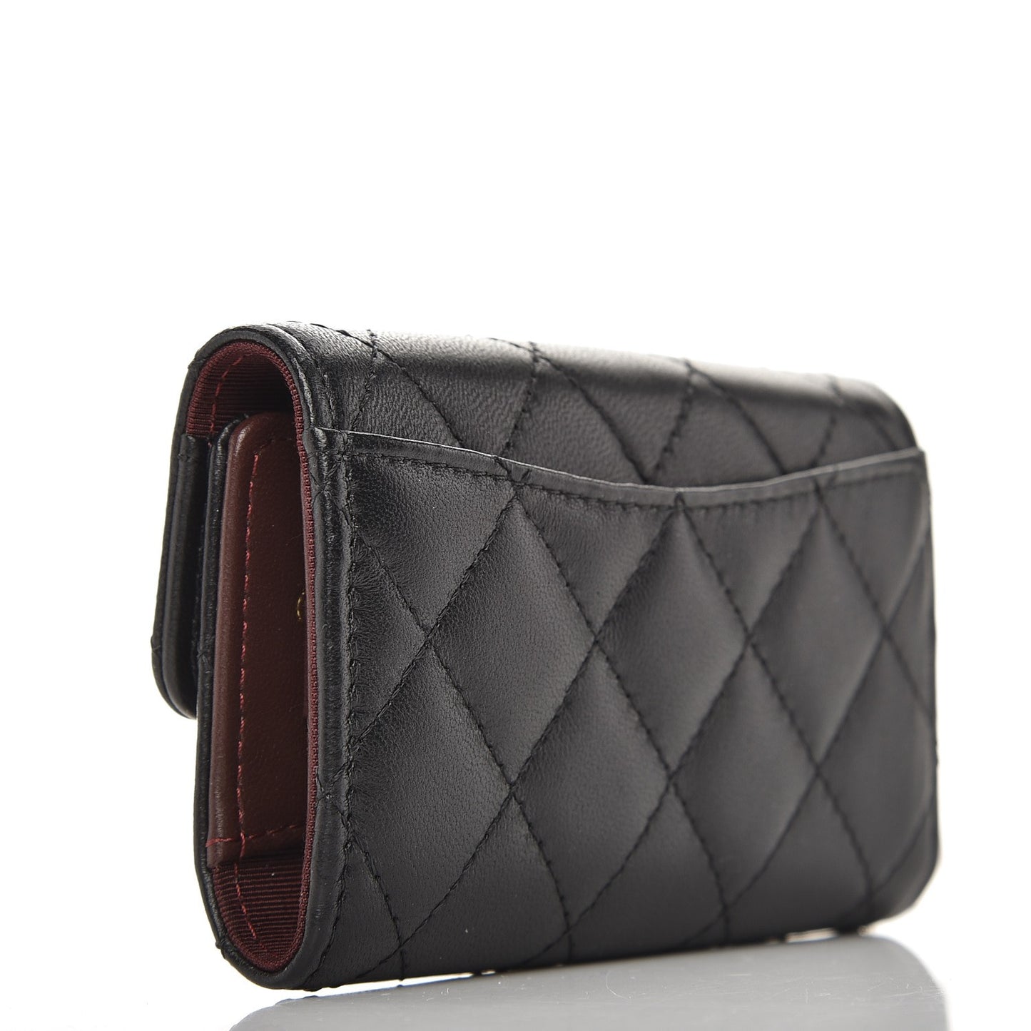 Lambskin Quilted 4 Key Holder Black