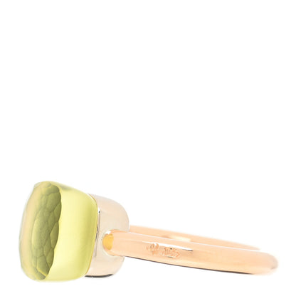 Pomellato 18K Rose White Gold Lemon Quartz Chrysoprase Classic Nudo Gele Ring 52 6 3 of 6