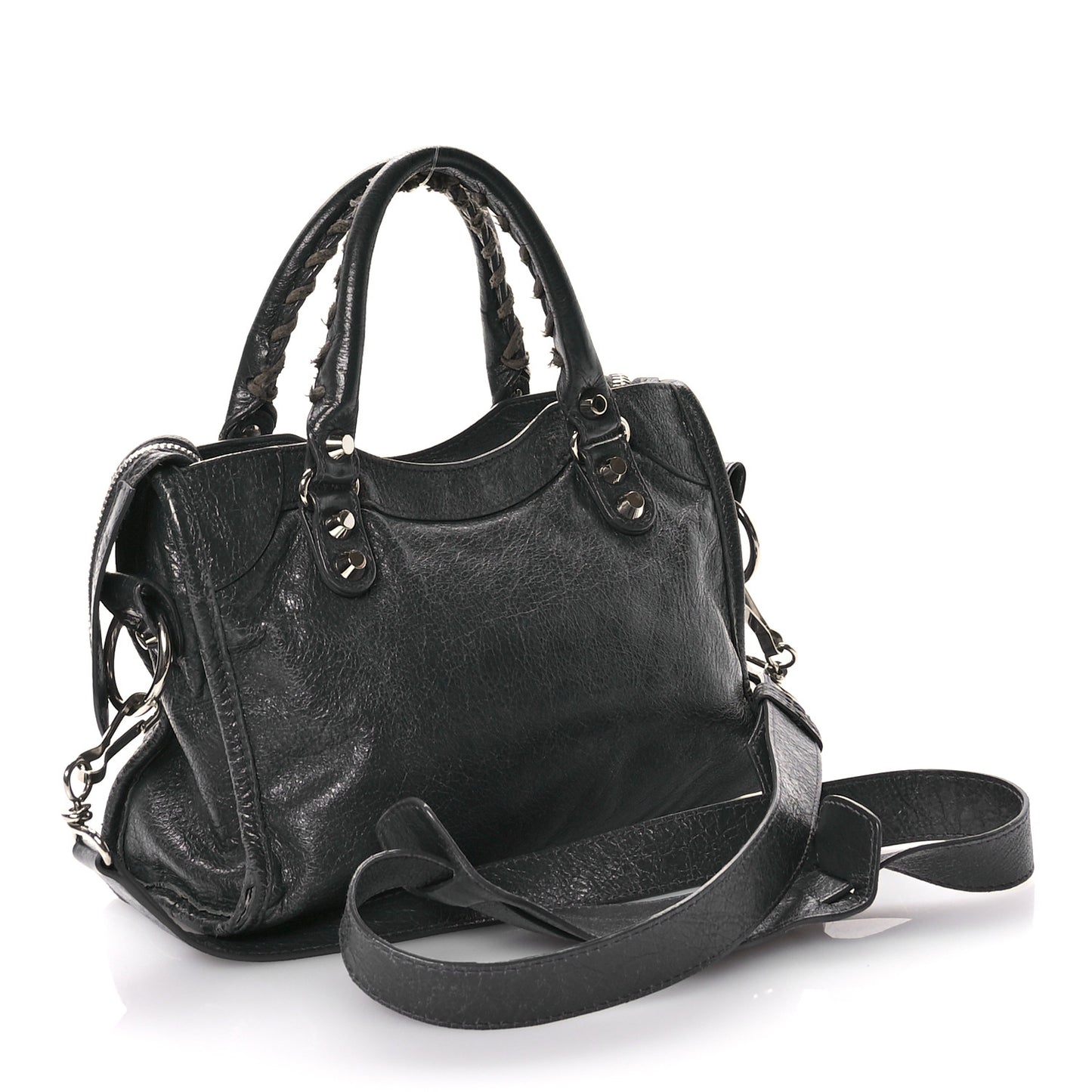 Agneau Classic Silver Hardware Mini City Gris Fossile