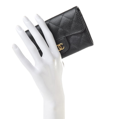 Chanel Caviar Quilted Flap Card Holder Wallet Black 2 of 9
