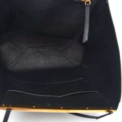 Celine Calfskin Large Clasp Cabas Black 5 of 9