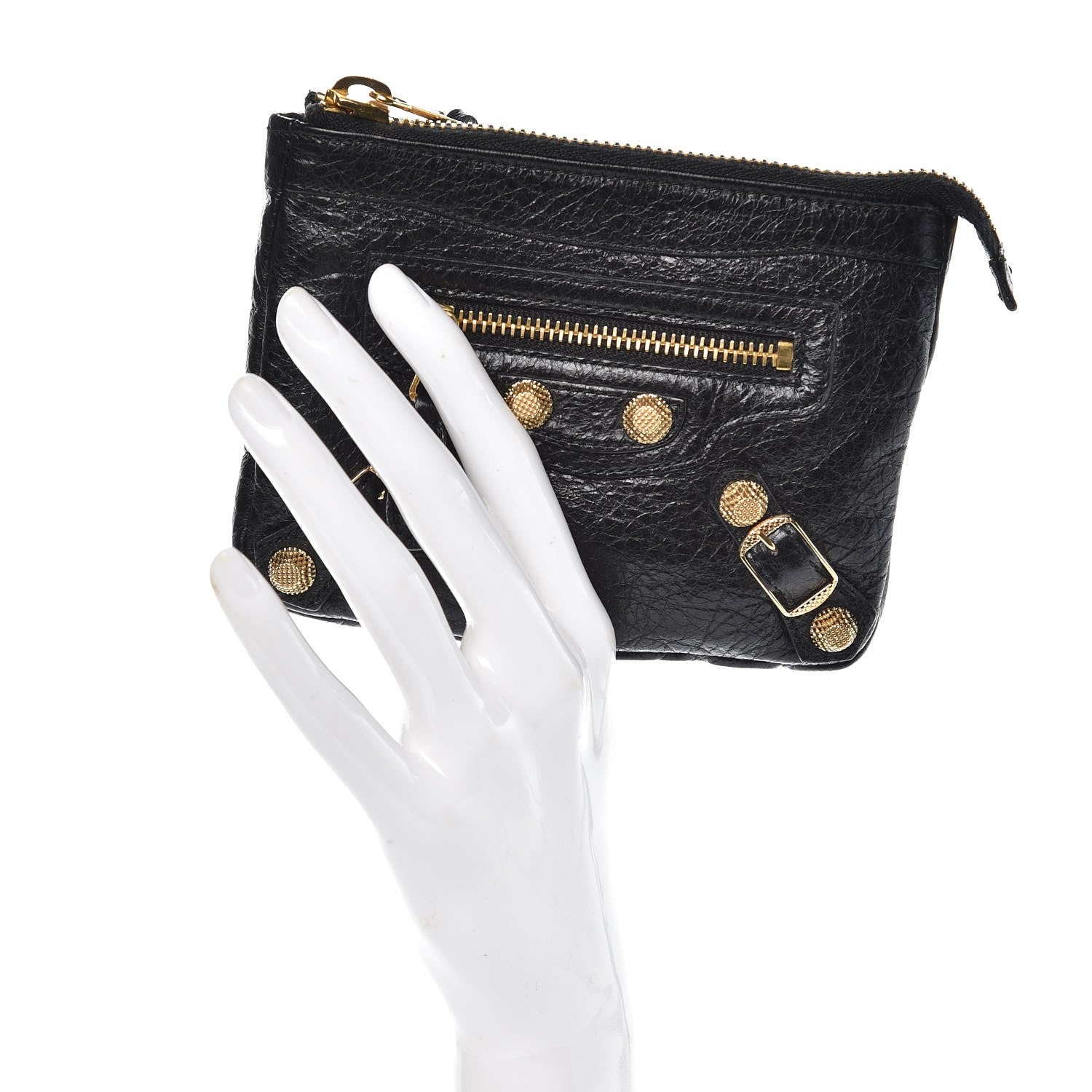 Balenciaga Agneau Giant 12 Gold Hardware M Porte-Monnaie Coin Purse Black 2 of 7