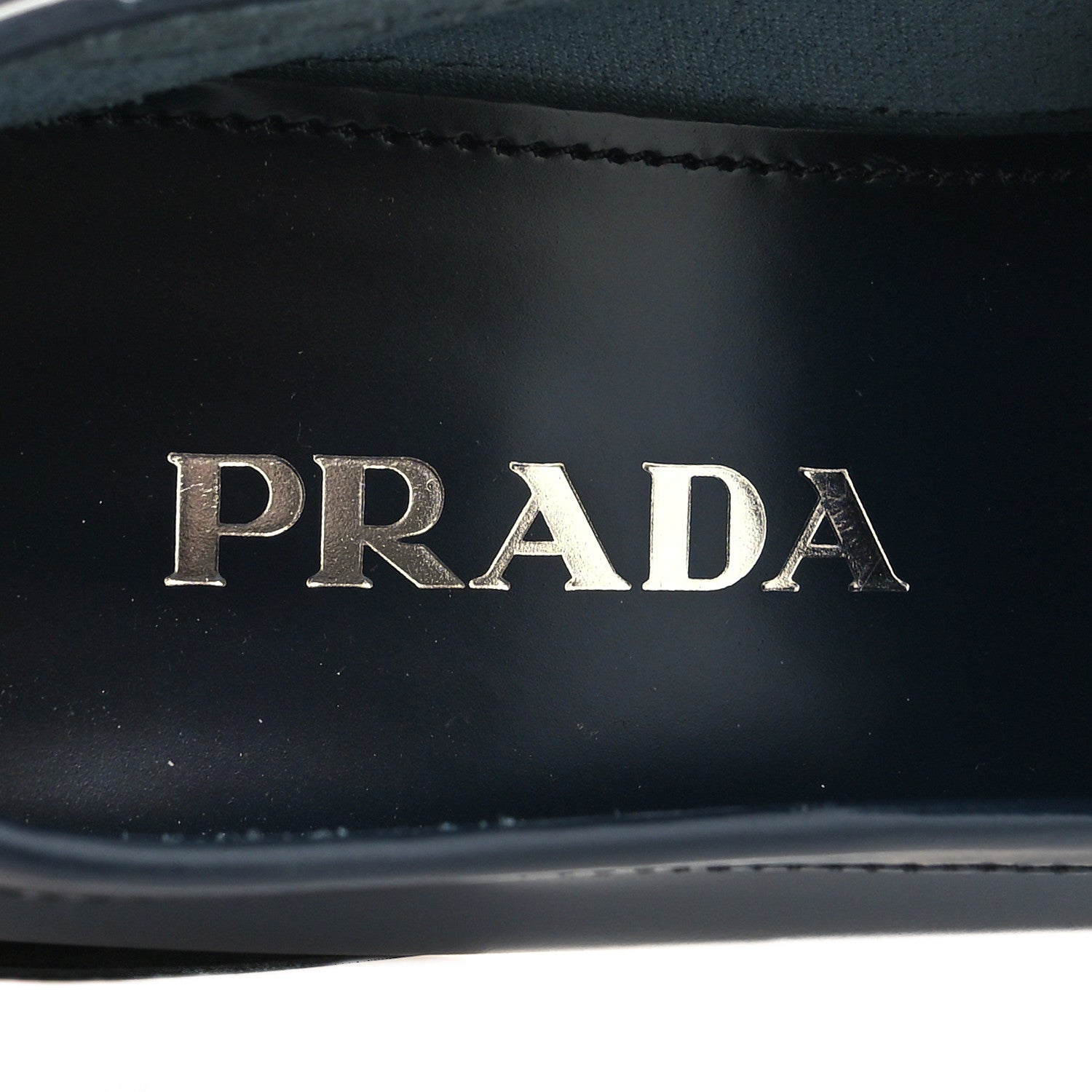 Prada Spazzolato Logo 20mm Loafers 37 Bleu 7 of 7