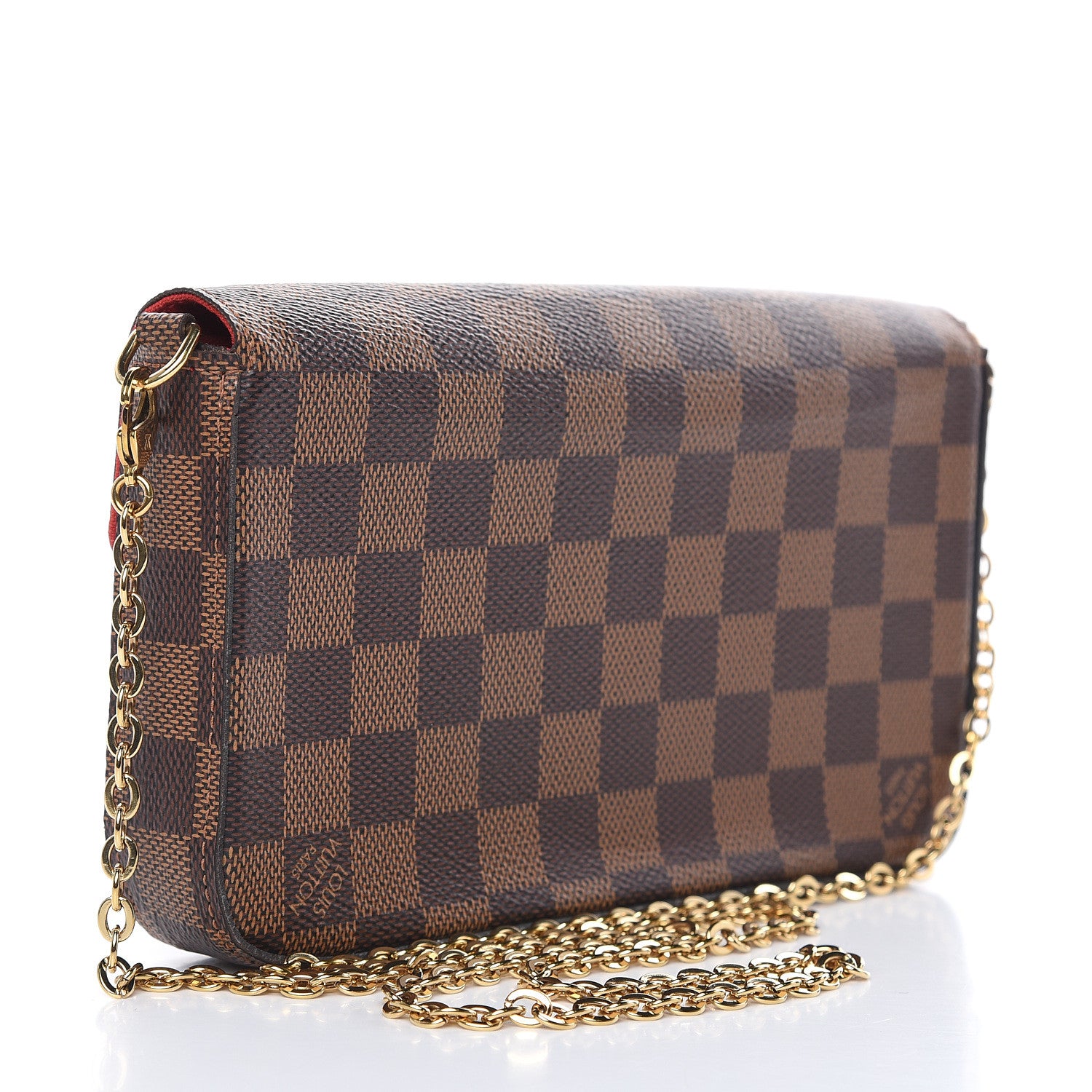 Louis Vuitton Damier Ebene Pochette Felicie Chain Wallet 3 of 11