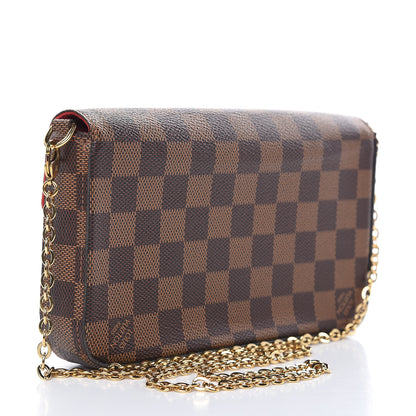 Louis Vuitton Damier Ebene Pochette Felicie Chain Wallet 3 of 11