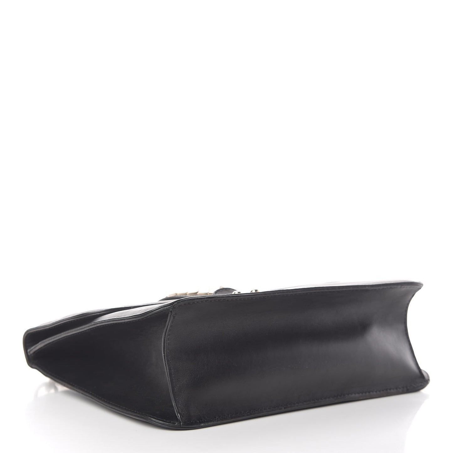 Vitello Extra Large Glam Lock Rockstud Flap Black