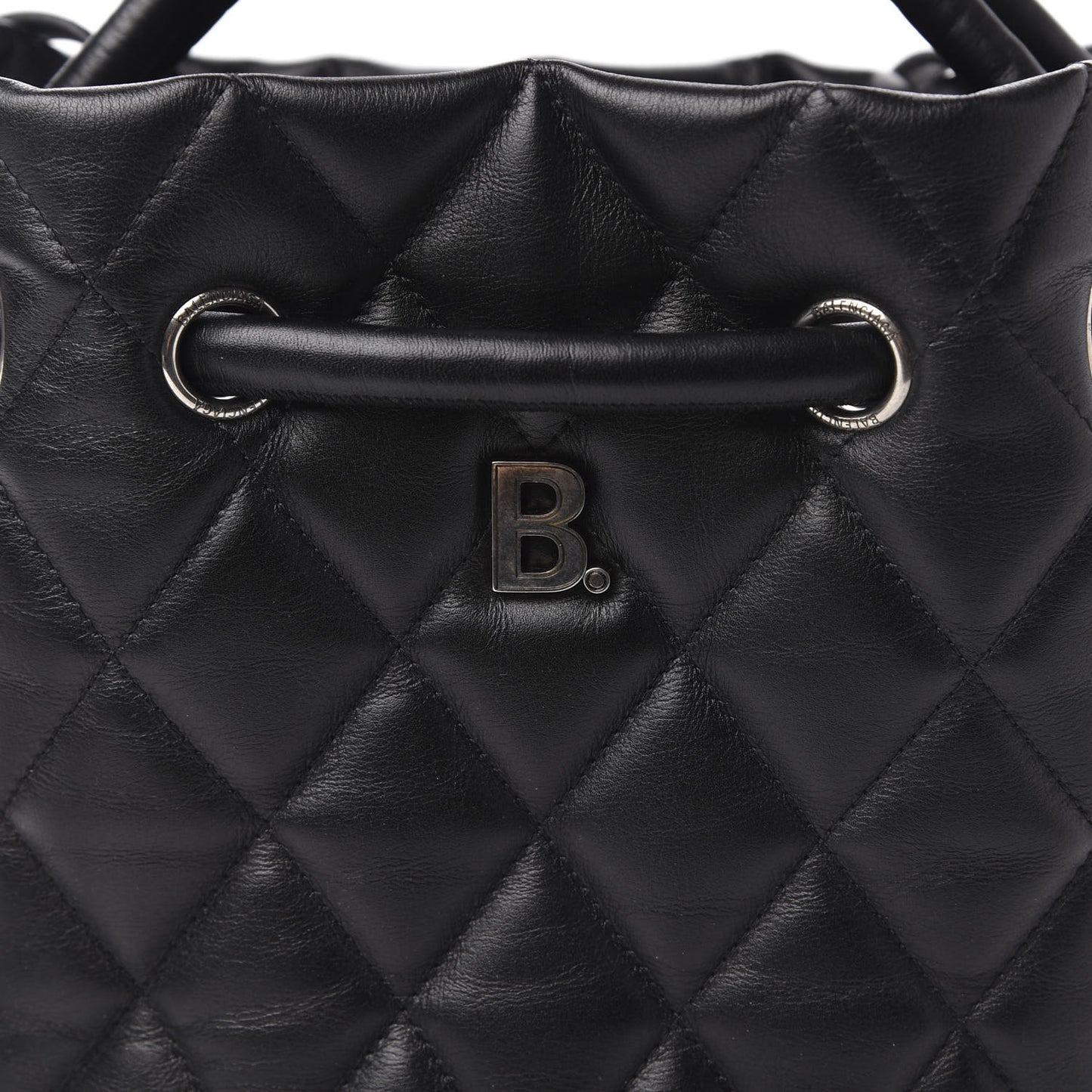 Nappa Calfskin Quilted Touch B Bucket Bag Black