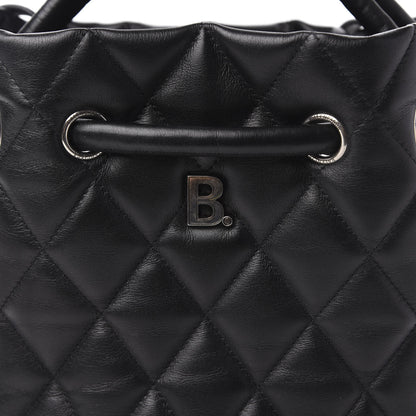 Balenciaga Nappa Calfskin Quilted Touch B Bucket Bag Black 9 of 9
