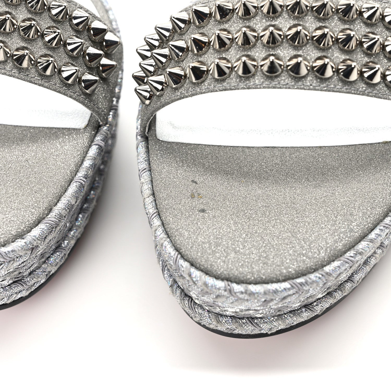 Christian Louboutin Vacchetta Laminato Madmonica 60 Platform Sandals 41 Silver 8 of 9
