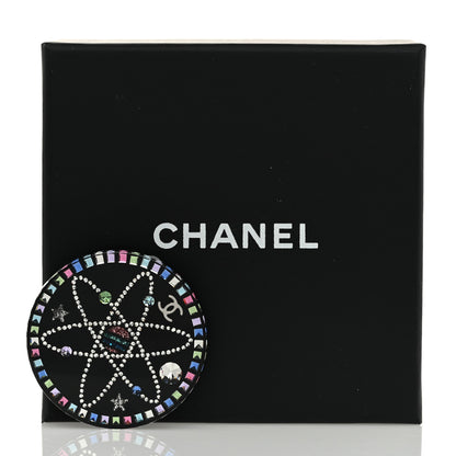 Chanel Glittered Resin Strass Brooch Black Pink 4 of 4