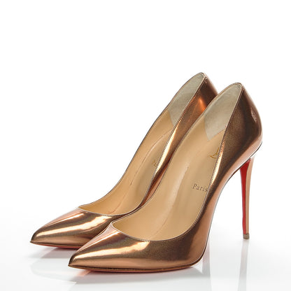 Christian Louboutin Metallic Patent Pigalle Follies 100 Pumps 41 Cappuccino 3 of 8