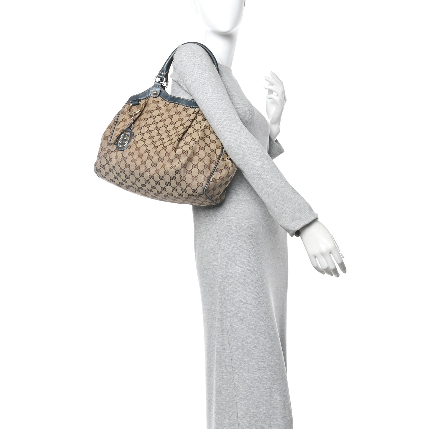 Monogram Medium Sukey Tote Metallic Blue