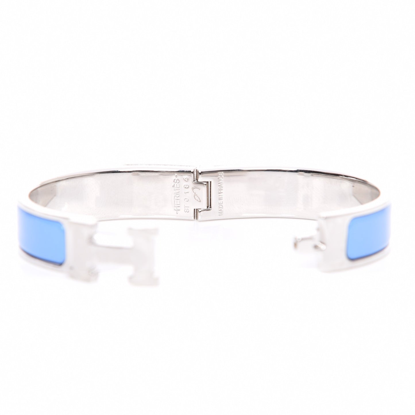 Enamel Narrow Clic Clac H Bracelet PM Bleu Transat