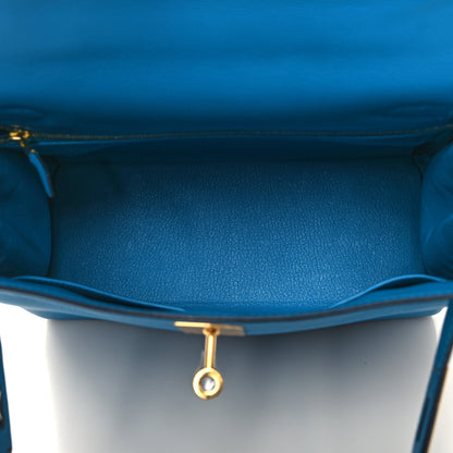 Hermes Evercolor Kelly Retourne 28 Bleu Frida 5 of 13