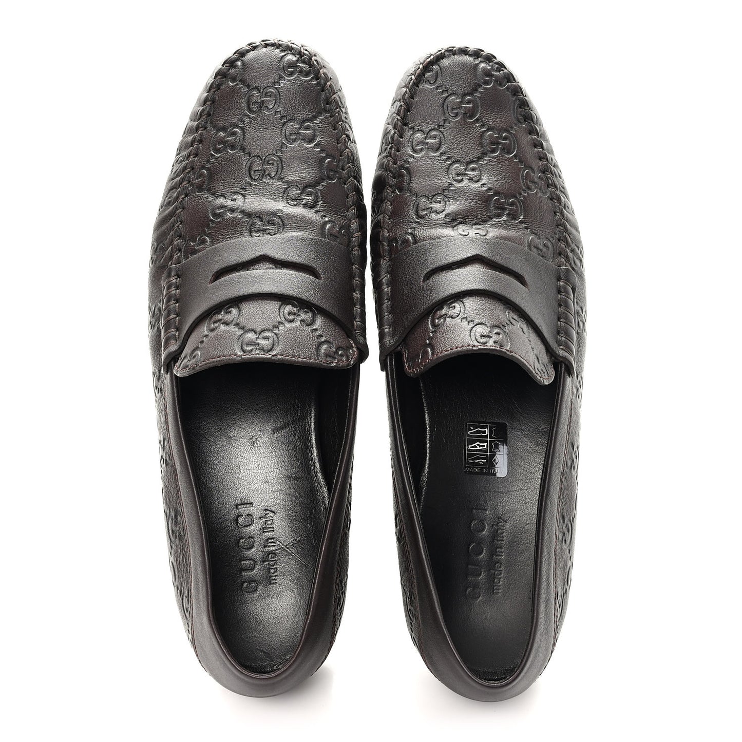 Guccissima Mens Driver Loafers 8 Chocolate