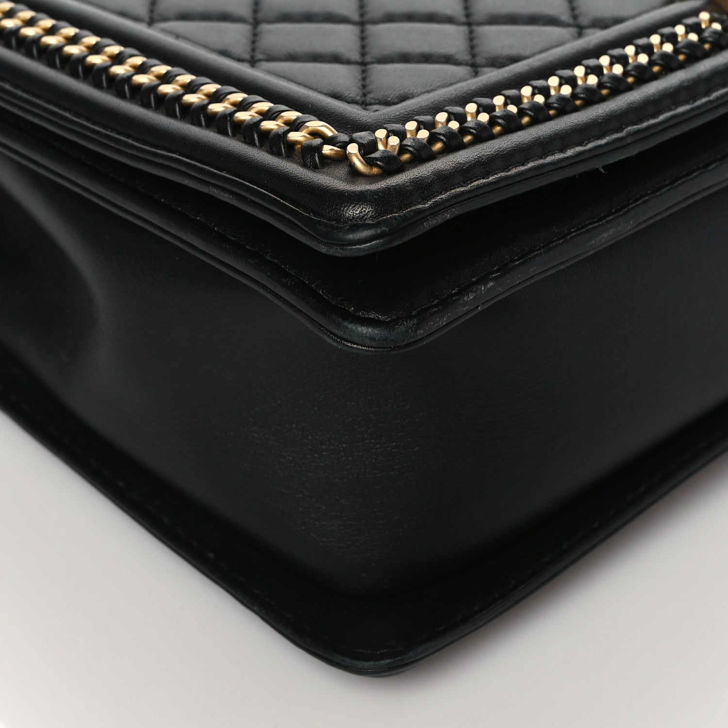 Chanel Calfskin Quilted New Medium Boy Top Handle Flap Black 8 of 10