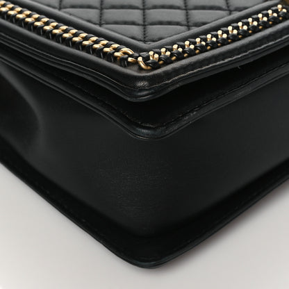 Chanel Calfskin Quilted New Medium Boy Top Handle Flap Black 8 of 10