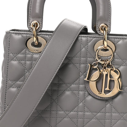 Christian Dior Lambskin Cannage Small My ABCDior Lady Dior Grey 6 of 10