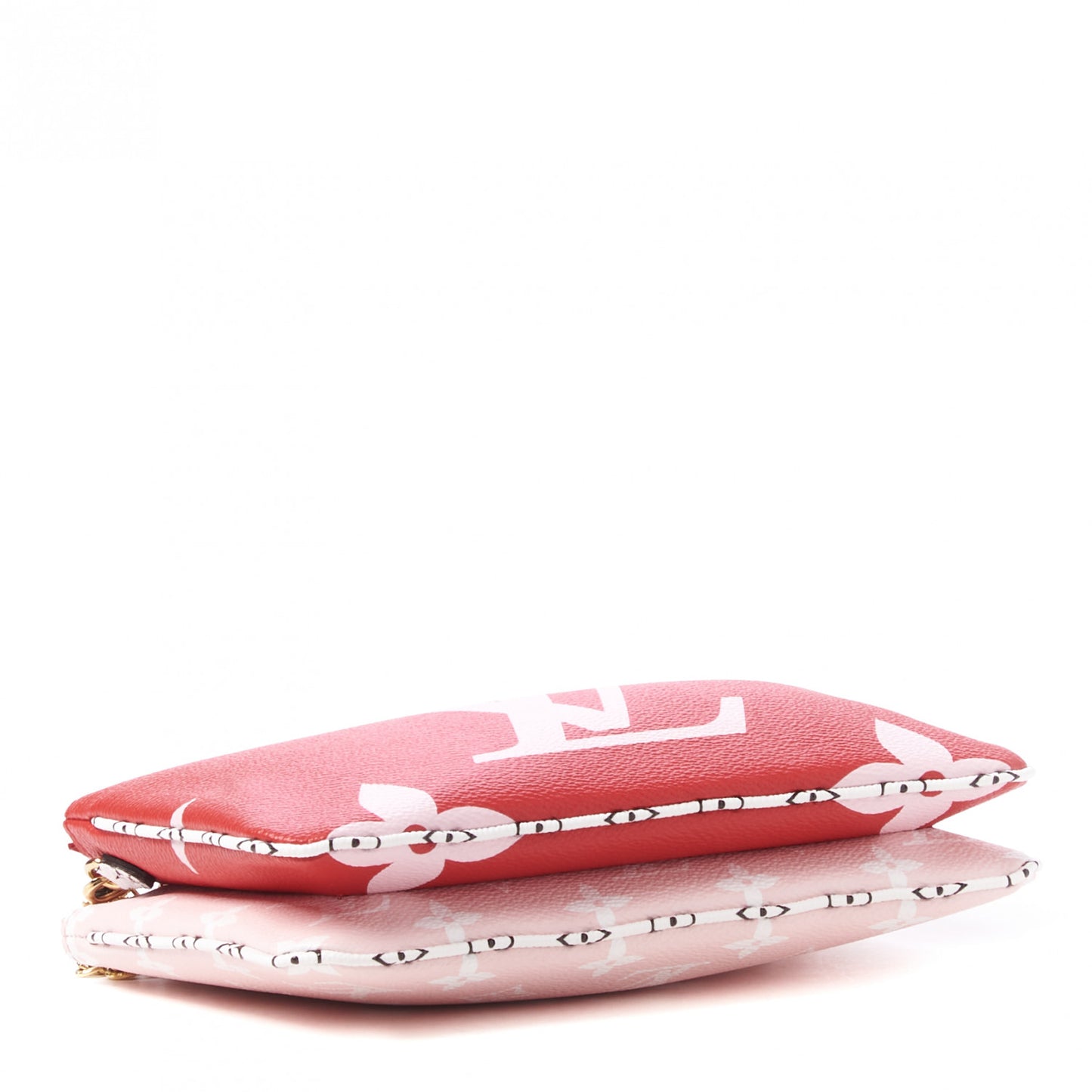 Monogram Giant Double Zip Pochette Rouge