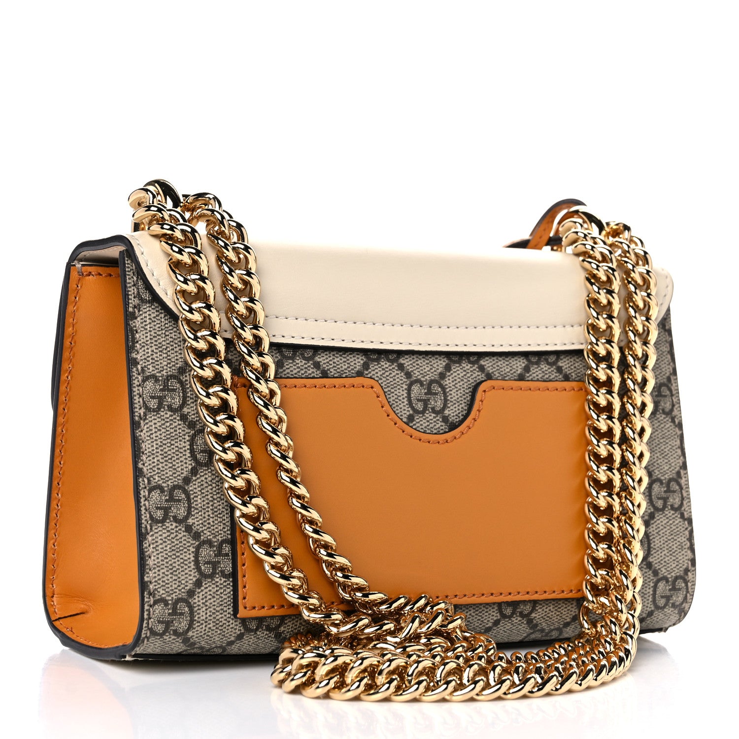 Gucci GG Supreme Monogram Calfskin Small Padlock Shoulder Bag Beige Mystic White Sun Oil 3 of 10