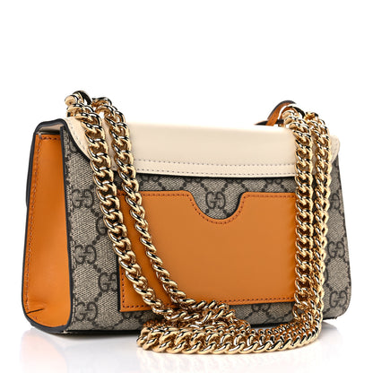 Gucci GG Supreme Monogram Calfskin Small Padlock Shoulder Bag Beige Mystic White Sun Oil 3 of 10