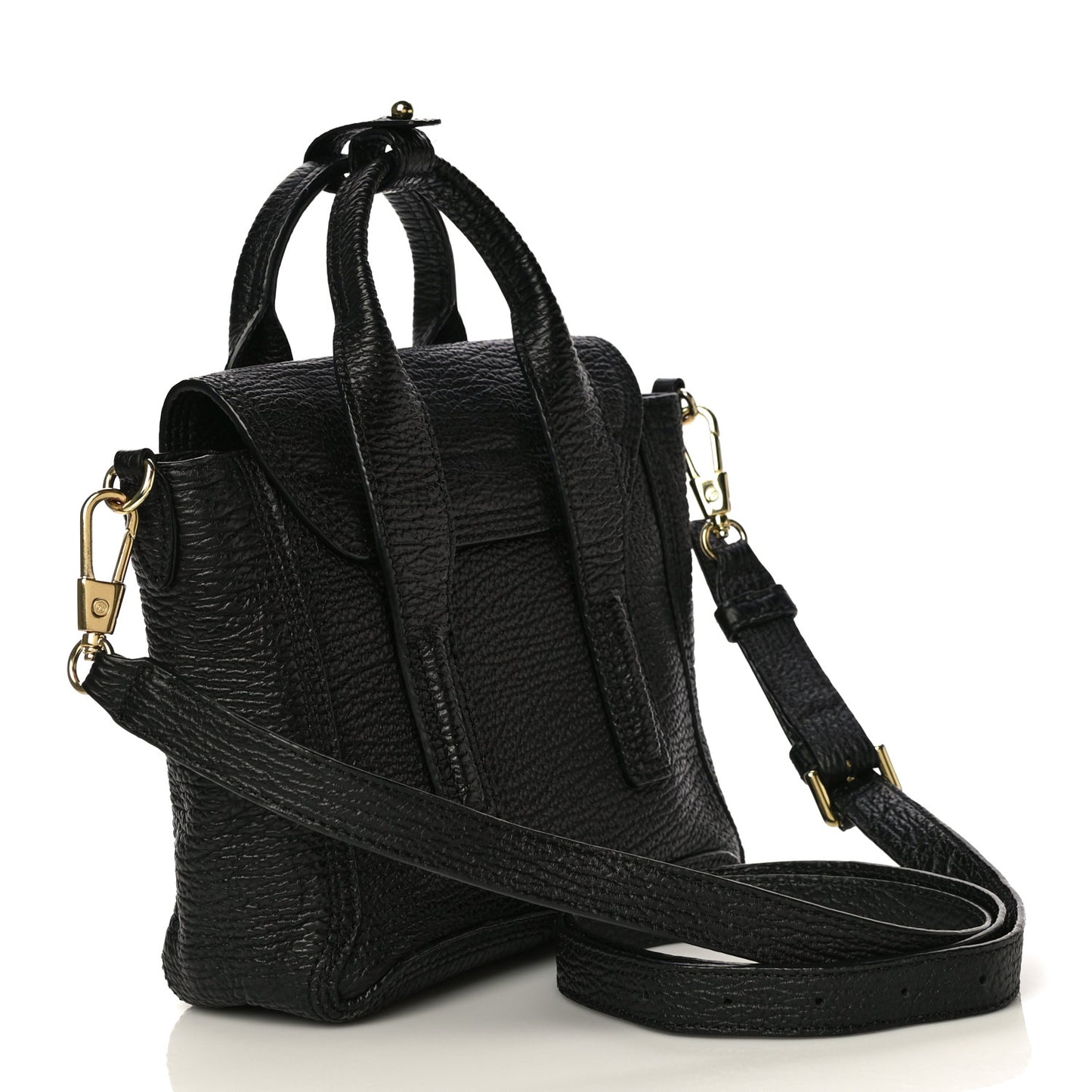 Textured Calfskin Mini Pashli Satchel Black
